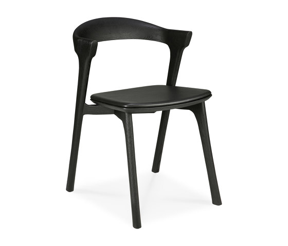 Bok | Oak black dining chair - black leather - varnished | Stühle | Ethnicraft