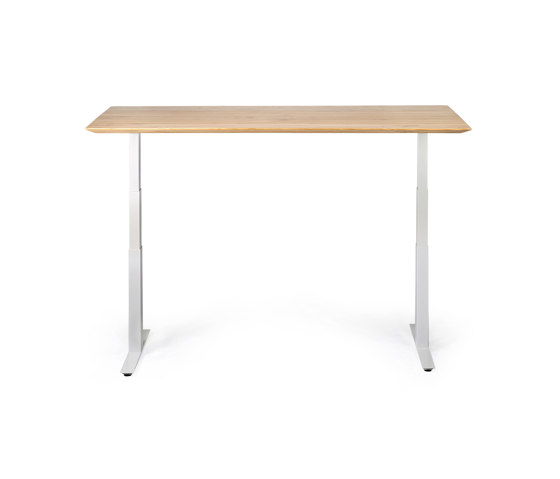 Bok | Oak adjustable desk - white frame - EU | Objekttische | Ethnicraft