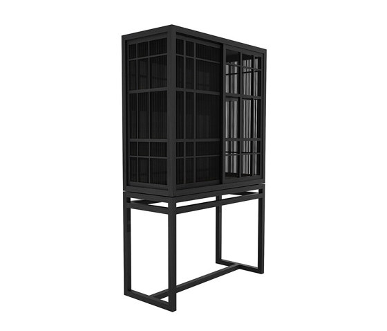 Burung | Oak black storage cupboard - 2 sliding doors - varnished | Armadi | Ethnicraft