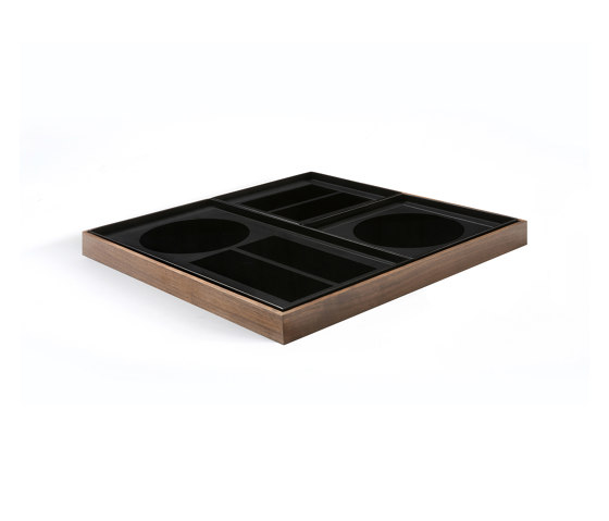 Classic tray collection | Charcoal desk organiser - walnut holder | Plateaux | Ethnicraft