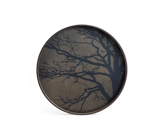 Classic tray collection | Black Tree wooden tray - round - L | Plateaux | Ethnicraft