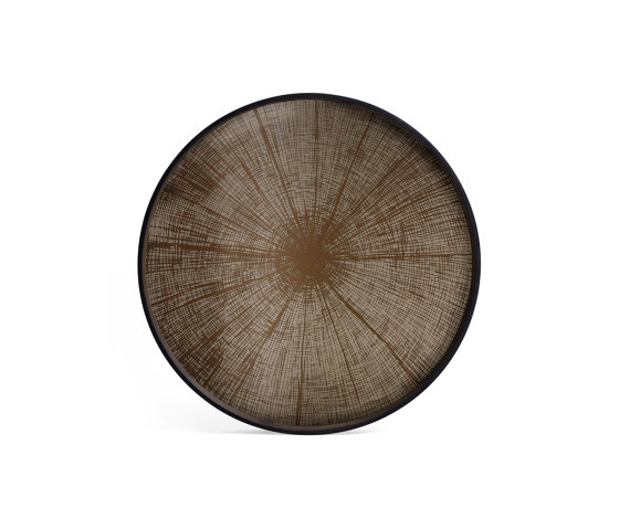 Classic tray collection | Bronze Slice mirror tray - not aged - round - L | Tabletts | Ethnicraft