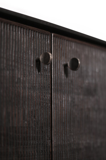 Grooves | Teak black sideboard - 4 doors - varnished | Buffets / Commodes | Ethnicraft