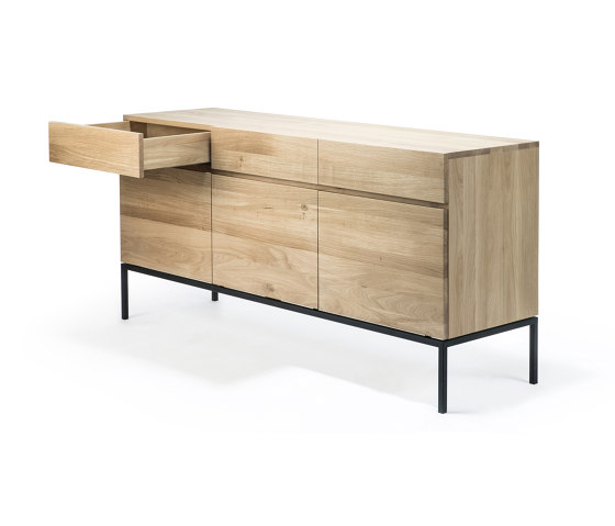 Ligna | Oak sideboard - 3 doors - 3 drawers - black metal legs | Sideboards | Ethnicraft