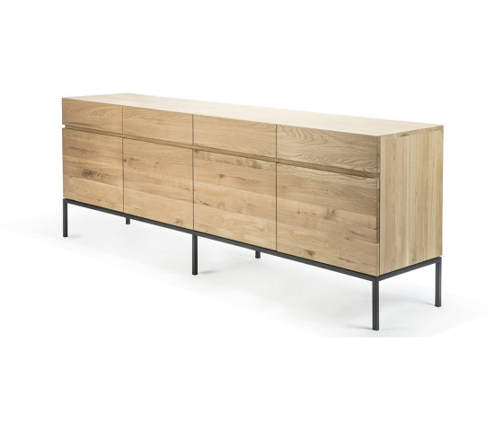 Ligna | Oak sideboard - 4 doors - 4 drawers - black metal legs | Sideboards | Ethnicraft
