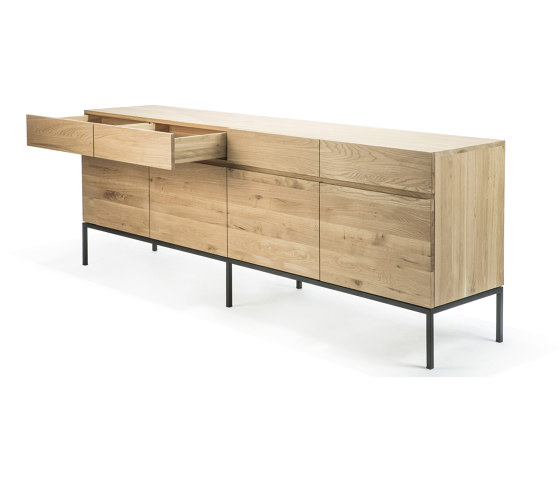 Ligna | Oak sideboard - 4 doors - 4 drawers - black metal legs | Sideboards | Ethnicraft