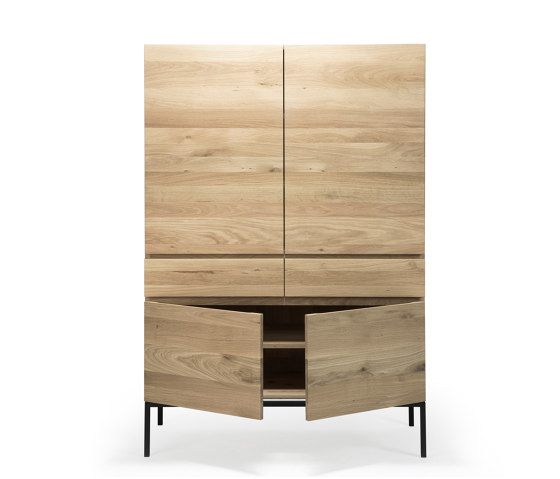 Ligna | Oak storage cupboard - 4 doors - 2 drawers - black metal legs | Armadi | Ethnicraft