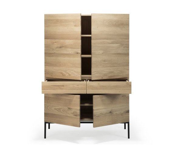 Ligna | Oak storage cupboard - 4 doors - 2 drawers - black metal legs | Armadi | Ethnicraft