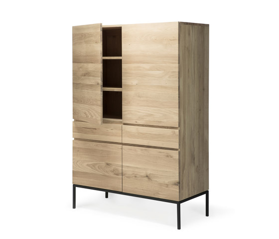 Ligna | Oak storage cupboard - 4 doors - 2 drawers - black metal legs | Armarios | Ethnicraft