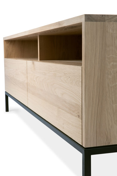 Ligna | Oak TV Cupboard - 2 drawers - black metal legs | Buffets / Commodes | Ethnicraft