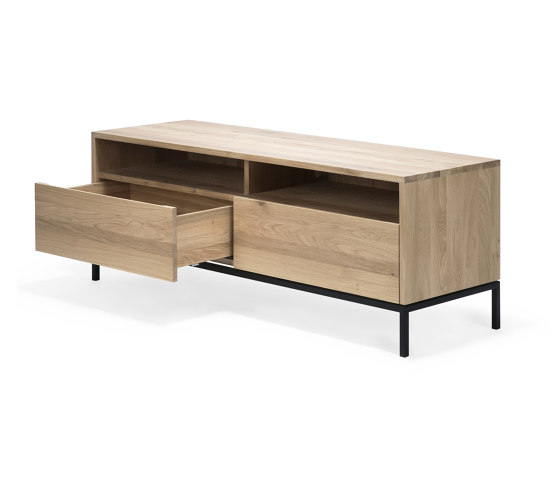 Ligna | Oak TV Cupboard - 2 drawers - black metal legs | Sideboards | Ethnicraft