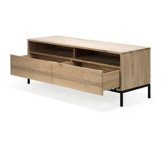 Ligna | Oak TV Cupboard - 2 drawers - black metal legs | Sideboards | Ethnicraft