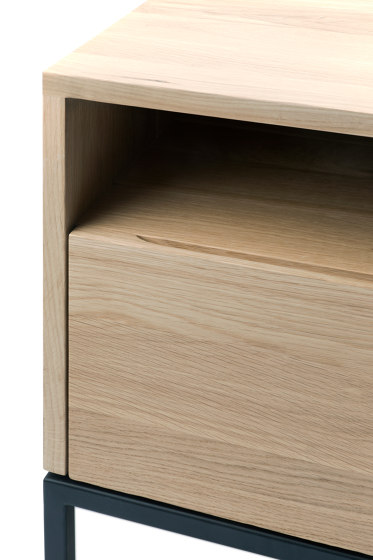 Ligna | Oak TV Cupboard - 3 drawers - black metal legs | Sideboards | Ethnicraft