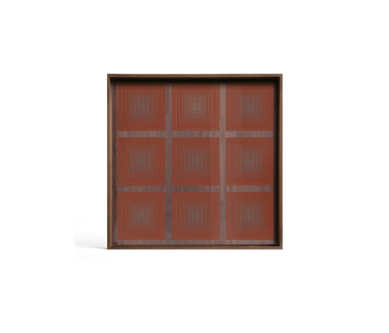 Linear Flow tray collection | Pumpkin Squares glass tray - square - S by Ethnicraft | Trays