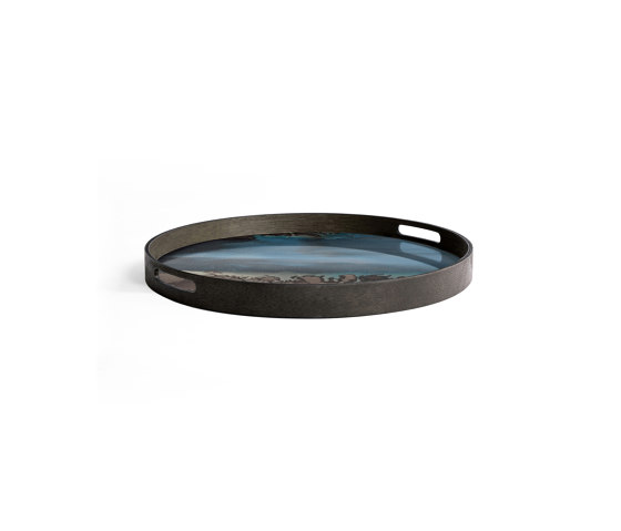 Linear Flow tray collection | Slate Organic glass tray - round - S | Tabletts | Ethnicraft