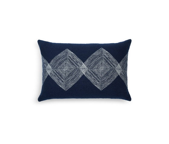Mystic Ink collection | Navy Linear Diamonds cushion - lumbar | Cushions | Ethnicraft