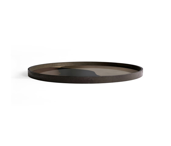 Translucent Silhouettes tray collection | Graphite Combined Dots glass tray - round - XL | Vassoi | Ethnicraft