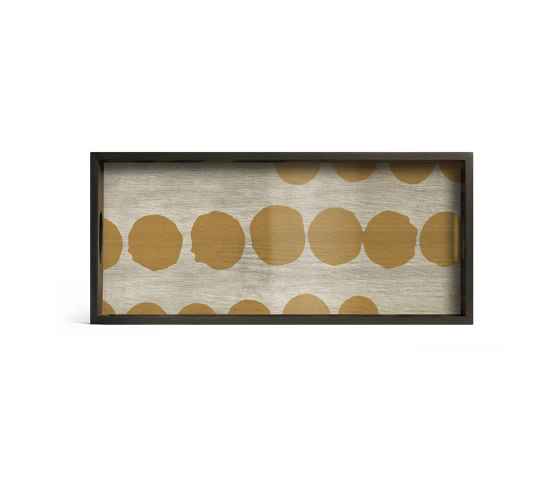 Translucent Silhouettes tray collection | Sienna Dots glass tray - rectangular - M | Plateaux | Ethnicraft
