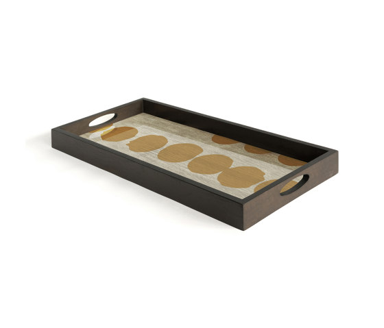 Translucent Silhouettes tray collection | Sienna Dots glass tray - rectangular - M | Vassoi | Ethnicraft