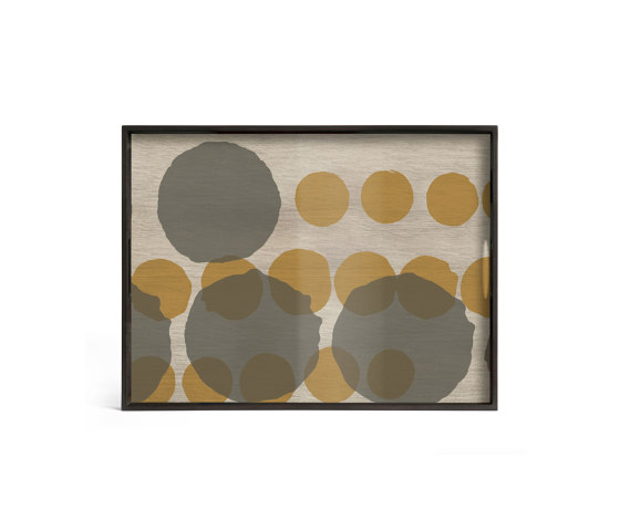 Translucent Silhouettes tray collection | Sienna Layered Dots glass tray - rectangular - L | Trays | Ethnicraft
