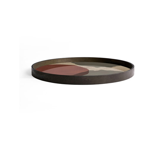 Translucent Silhouettes tray collection | Overlapping Dots glass tray - round - L | Vassoi | Ethnicraft