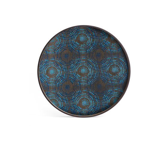 Tribal Quest tray collection | Seaside Beads wooden tray - round - L | Plateaux | Ethnicraft