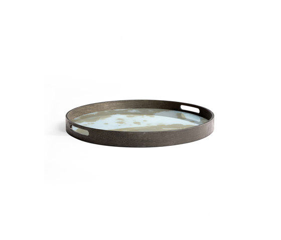 Tribal Quest tray collection | Mist Gold Organic glass tray - round - S | Trays | Ethnicraft
