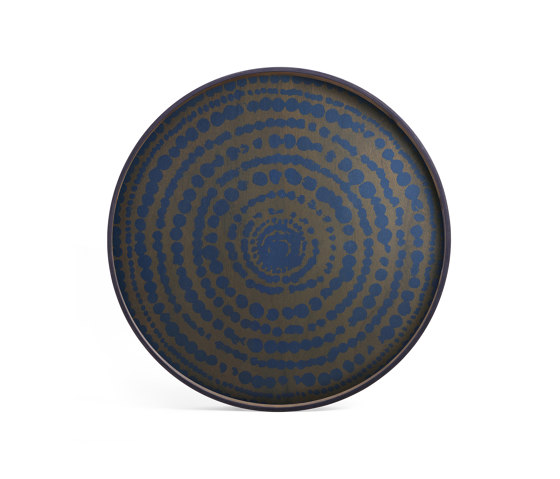 Tribal Quest tray collection | Midnight Beads wooden tray - round - XL | Plateaux | Ethnicraft