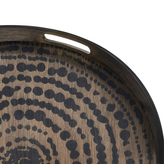 Tribal Quest tray collection | Black Beads wooden tray - round - S | Tabletts | Ethnicraft