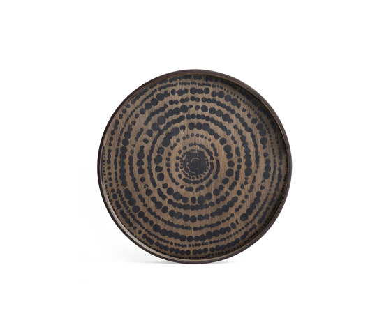 Tribal Quest tray collection | Black Beads wooden tray - round - S | Trays | Ethnicraft