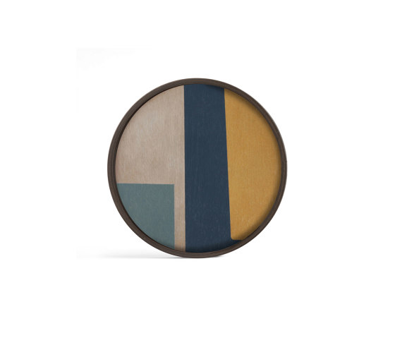Urban Geometry tray collection | Geo Study wooden valet tray - wooden rim - round - M | Plateaux | Ethnicraft