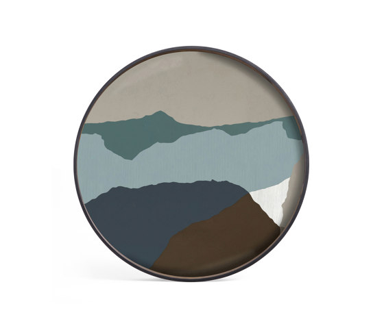 Wabi Sabi tray collection | Graphite Wabi Sabi glass tray - round - XL | Plateaux | Ethnicraft