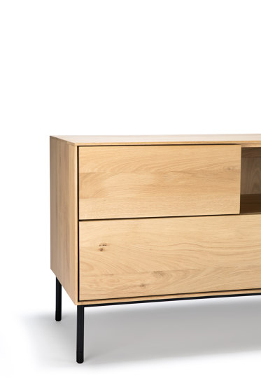 Whitebird | Oak TV cupboard - 1 door - 1 flip-down door - 2 drawers - varnished | Sideboards / Kommoden | Ethnicraft