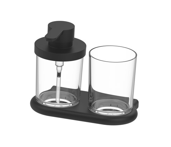 Nia Kombi Seifenspender und Glashalter | Seifenspender / Lotionspender | Bodenschatz