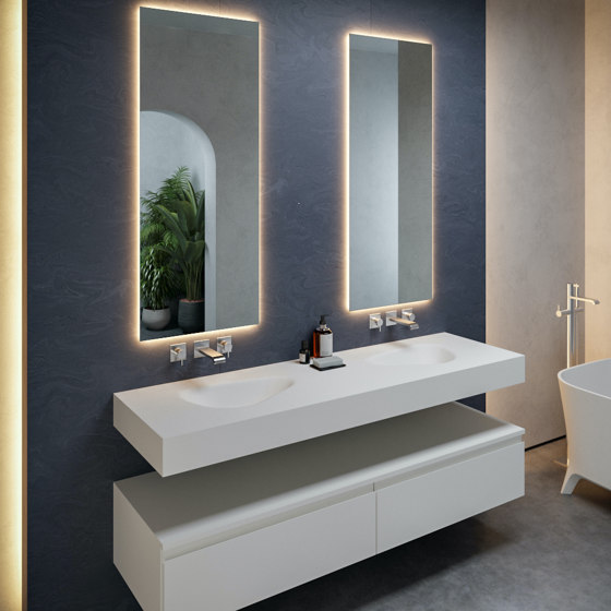 CORIAN® | Phoenix DuPont™ Corian® Wall Mounted Double Washbasin | Wash basins | Riluxa