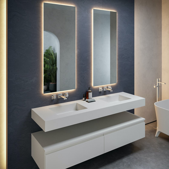 CORIAN® | Pegasus DuPont™ Corian® Wall Mounted Double Washbasin | Wash basins | Riluxa