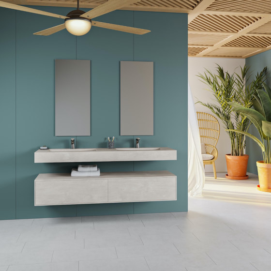 CORIAN® COLOUR | Perseus Corian® Colour Wall Mounted Double Washbasin | Wash basins | Riluxa