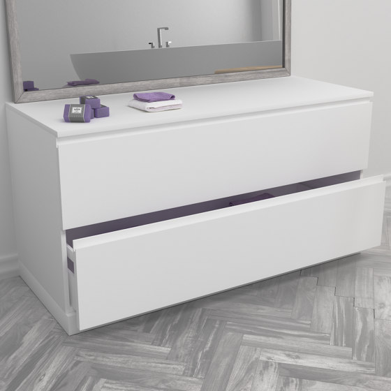 MDF | Gaia Classic Mobiletto per bagno Freestanding in MDF - 2 cassetti | Credenze bagno | Riluxa