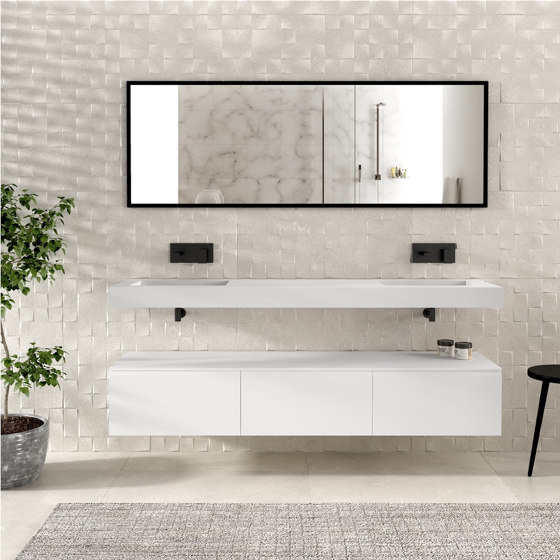 MDF | Gaia Classic Wall-Mounted MDF Bathroom Cabinet - 3 drawers | Vanity units | Riluxa