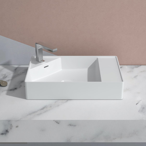 SOLID SURFACE | Centauro Solid Surface Counter Top Washbasin - 58cm | Wash basins | Riluxa