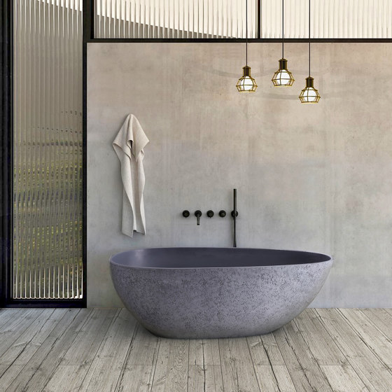 SOLID SURFACE | Concrete Freestanding Solid Surface Bathtub | Bathtubs | Riluxa