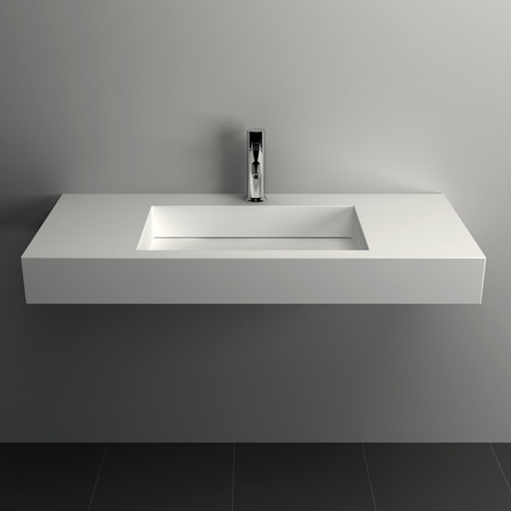 SOLID SURFACE | Poppy Solid Surface Wall Mounted Washbasin - 90cm ...