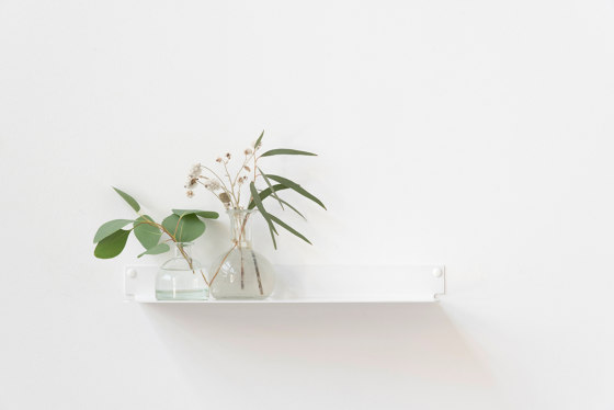 TEEline 45 cm Mensole a parete design in alluminio bianco per il bagno | Mensole bagno | Teebooks