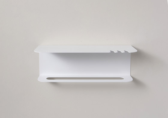 TEEtow 45 cm Weißes Wandregal aus Stahl für das Bad | Handtuchhalter | Teebooks