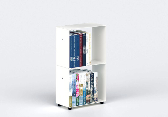 BiblioTEE Estanterias Librerias 30 Cm - Metal Blanco - 2 Niveles | Estantería | Teebooks
