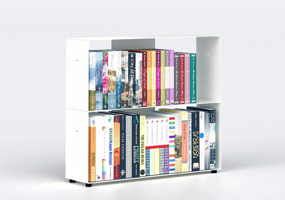 BiblioTEE Estanterias Librerias 60 Cm - Metal Blanco - 2 Niveles | Estantería | Teebooks
