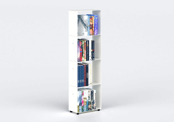 BiblioTEE Regalsystem Weiss 4 Ablagen 30 cm | Regale | Teebooks