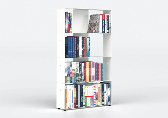 BiblioTEE Estanterias Librerias 60 Cm - Metal Blanco - 4 Niveles | Estantería | Teebooks