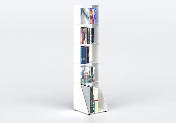 BiblioTEE Estanterias Librerias 30 Cm - Metal Blanco - 5 Niveles | Estantería | Teebooks