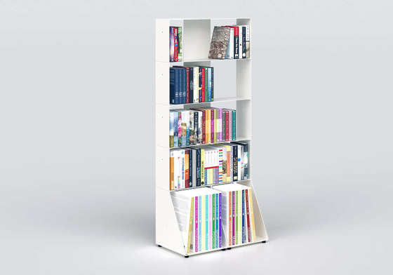 BiblioTEE Estanterias Librerias 60 Cm - Metal Blanco - 5 Niveles | Estantería | Teebooks